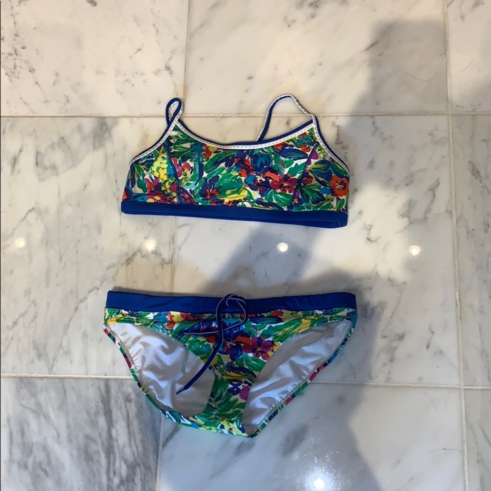 Two piece colorful swim suit